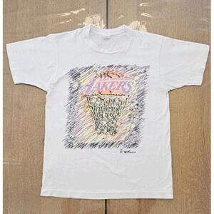 90S Los Angeles Lakers Nba Mens T Shirt Xl White Rare Ravens Athletic